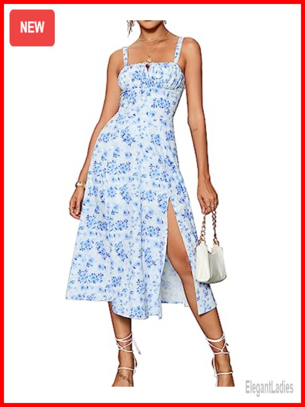 Corset Midi Dress Lace Up Open Back Sleeveless Polyester Spandex Sundress